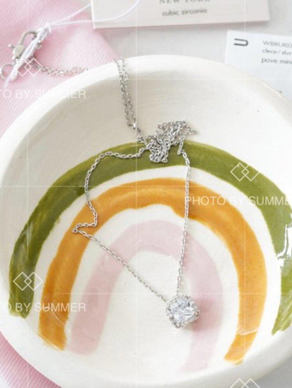 Kate Spade That Sparkle Princess Cut Pave Mini Pendant Necklace